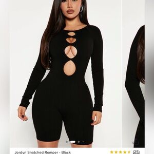Fashion Nova Black Cutout Bodysuit NWT size small